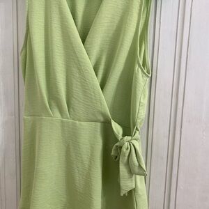 Gilli Light Green Sleeveless Wrap Blouse